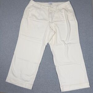 Lane Bryant Signature Mid Rise Wide Leg Flex Magic Waistband Pants Sz 24 Ivory